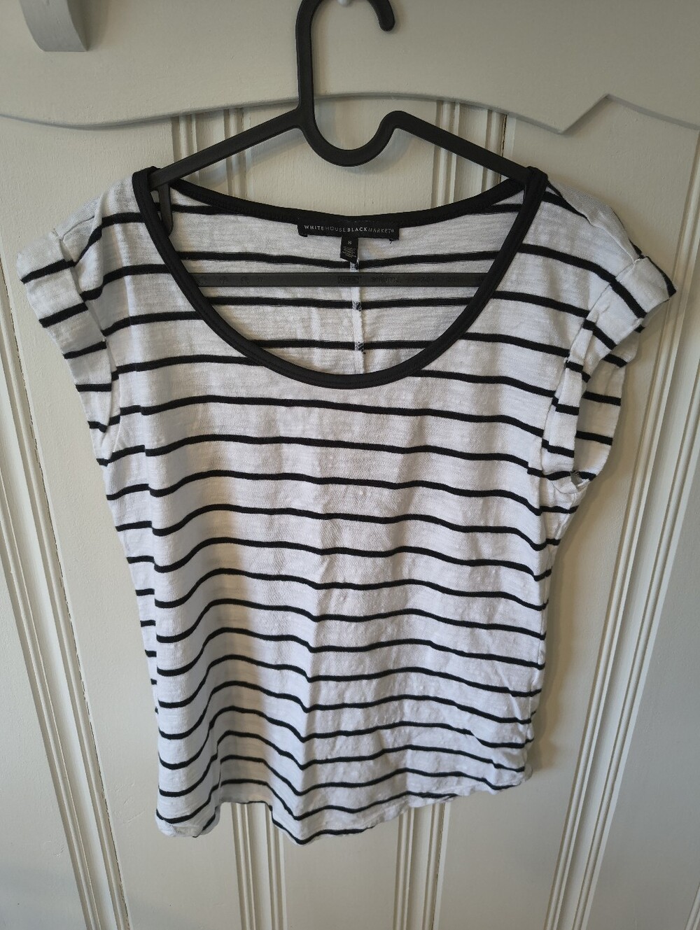 White House Black Market Striped Short Sleeve Top Size S